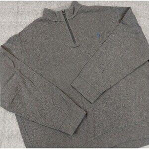 Polo Ralph Lauren 1/4 Zip Sweater Men's 2XL Dark Gray Pullover Pony **Flawed**